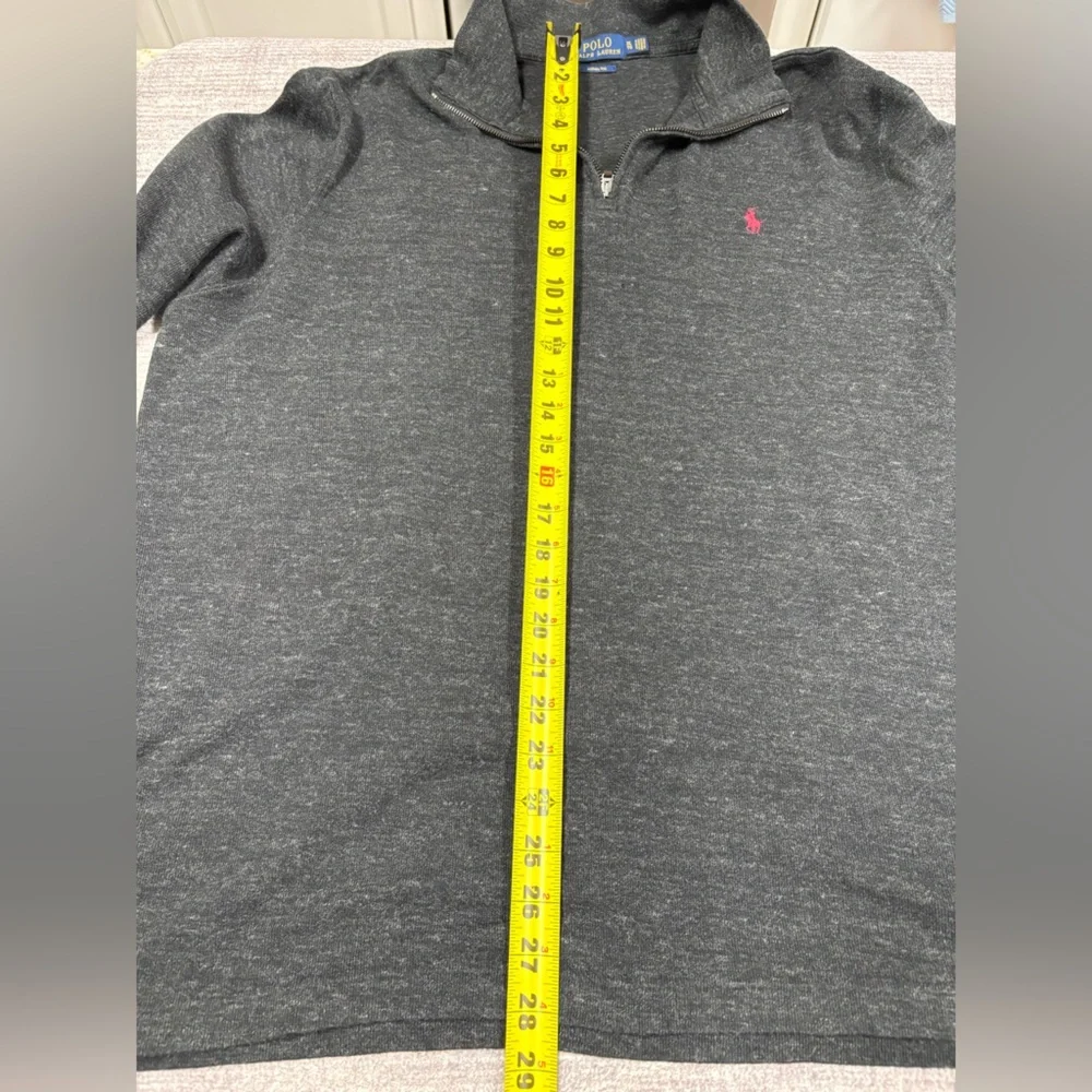 Polo Ralph Lauren Mens Estate Rib Pullover Sweater Size XLTG Zip Gray Tall Prep